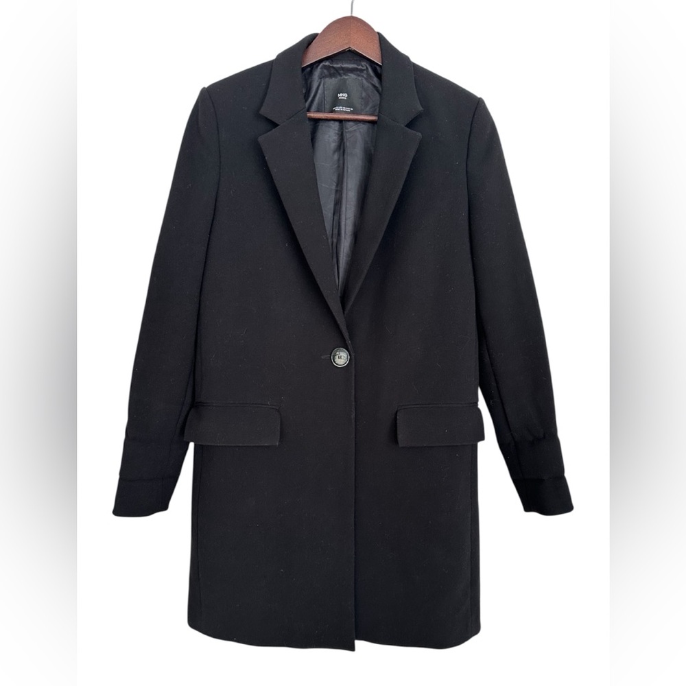 MNG Basics Mango Black‎ Blazer Jacket Minimalist One Button Career Small